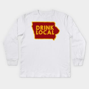 Iowa Drink Local Beer Kids Long Sleeve T-Shirt